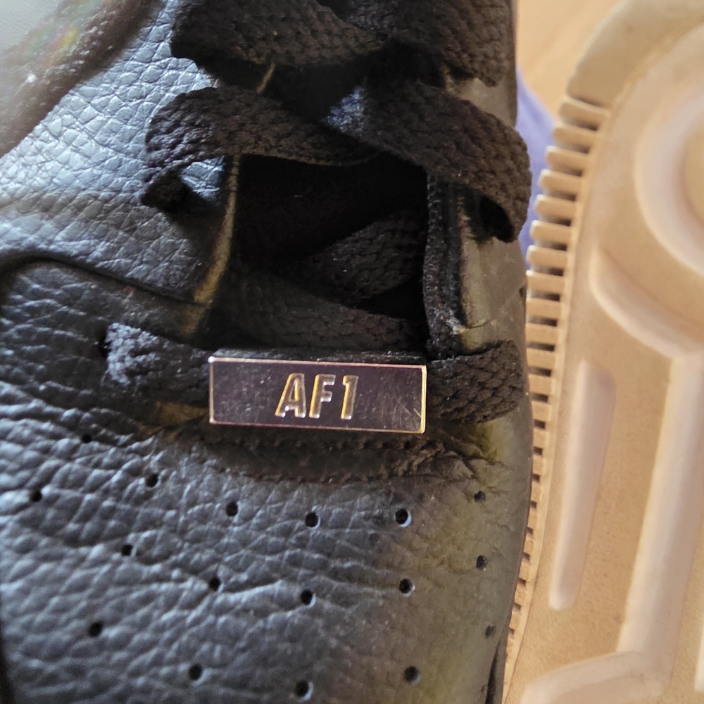 Nike Air Force 1 Low Black Leather Sneakers - Picture 4 of 4